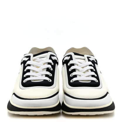 Chanel Lycra Womens CC Sneakers 39.5 White Black 3 of 9