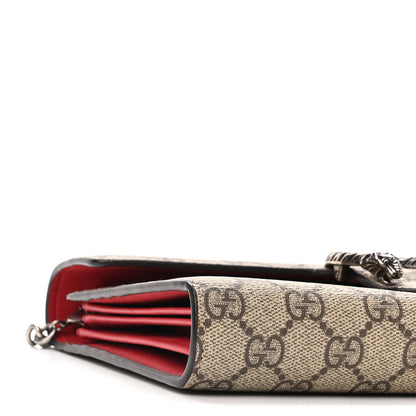 Gucci GG Supreme Monogram Mini Dionysus Chain Wallet Beige Vulcanic Red 9 of 10
