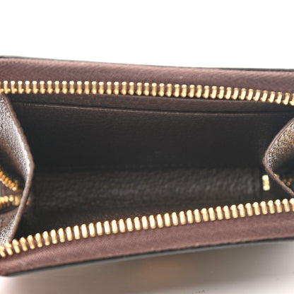 Gucci GG Supreme Monogram Textured Dollar Calfskin Web Ophidia Zip Around Card Case Wallet Beige Ebony New Acero 5 of 8