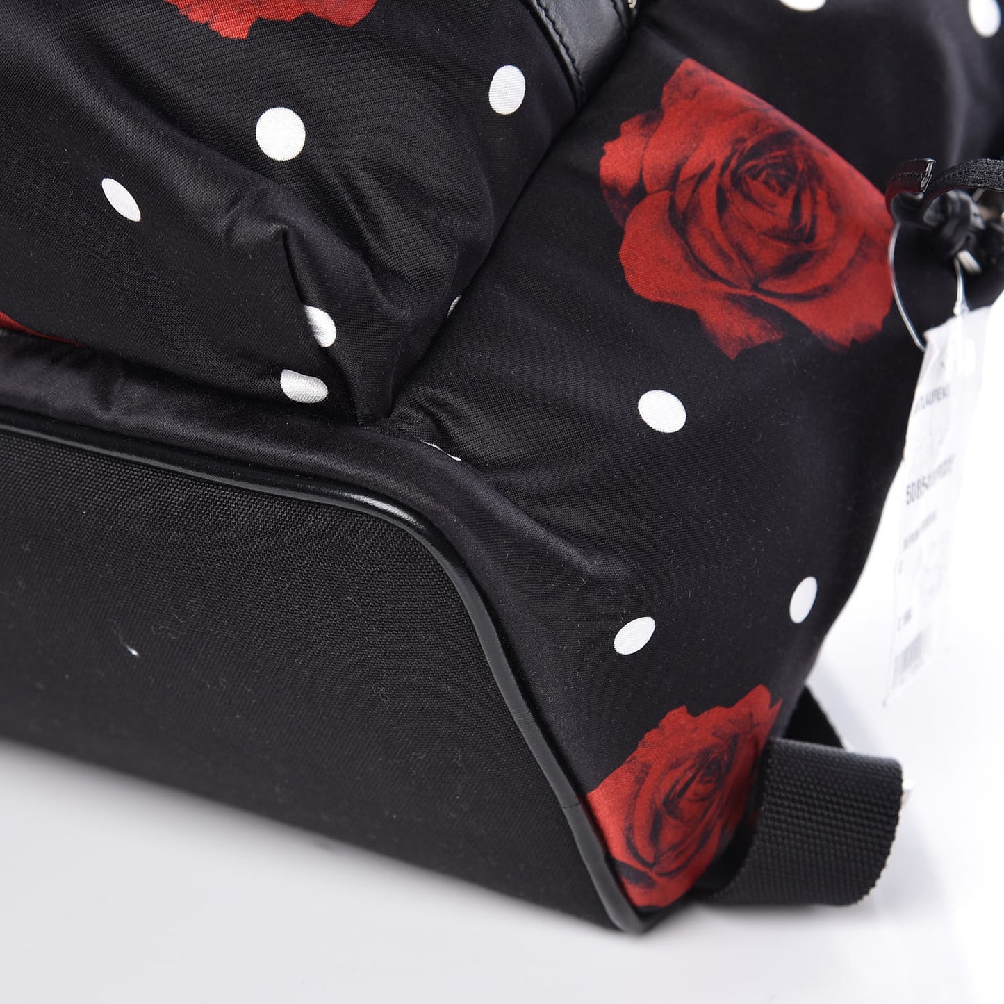 Satin Rose Print Mini City Backpack Black