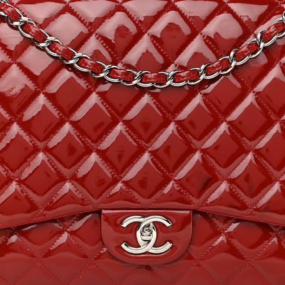 Chanel Patent Quilted Maxi Double Flap Red 8 of 16