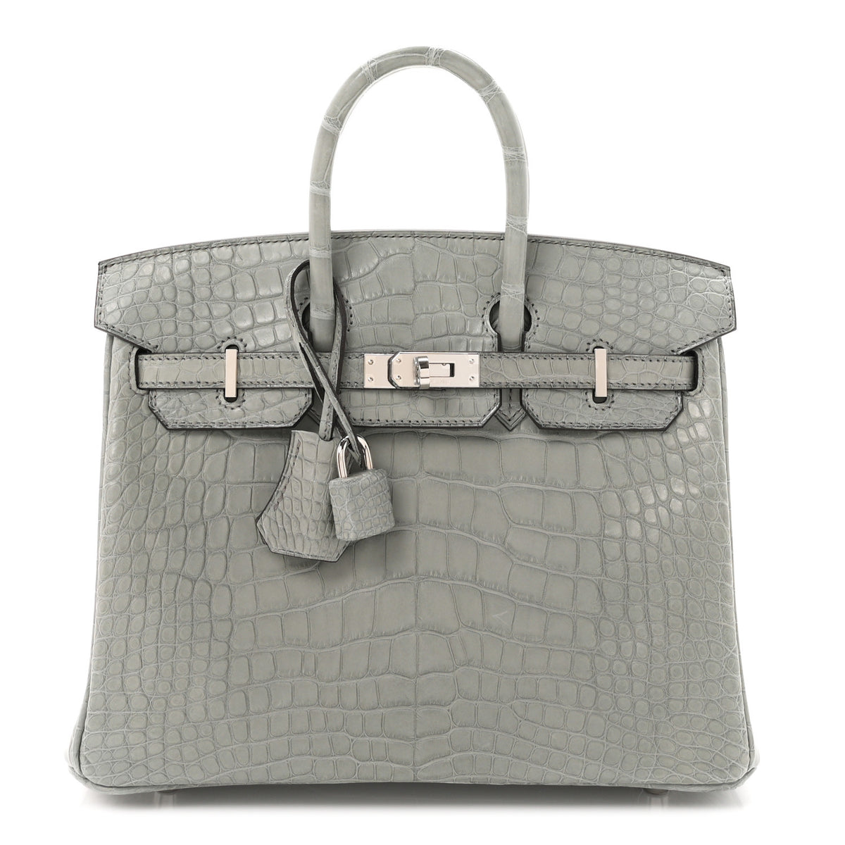 Hermes Matte Alligator Birkin 25 Gris Ciment 1 of 11