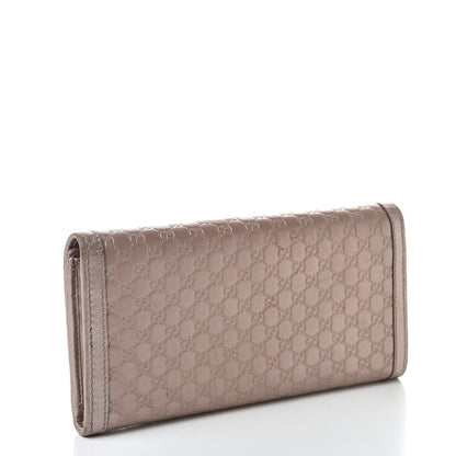 Gucci Metallic Soft Microguccissima Sukey Continental Wallet Dark Cipria 3 of 14