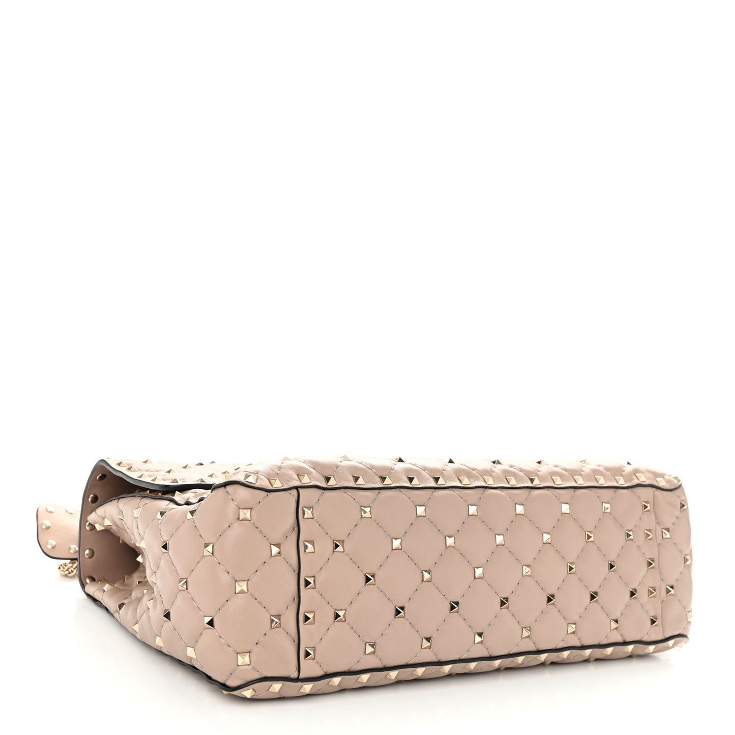 Nappa Large Rockstud Spike Shoulder Bag Poudre