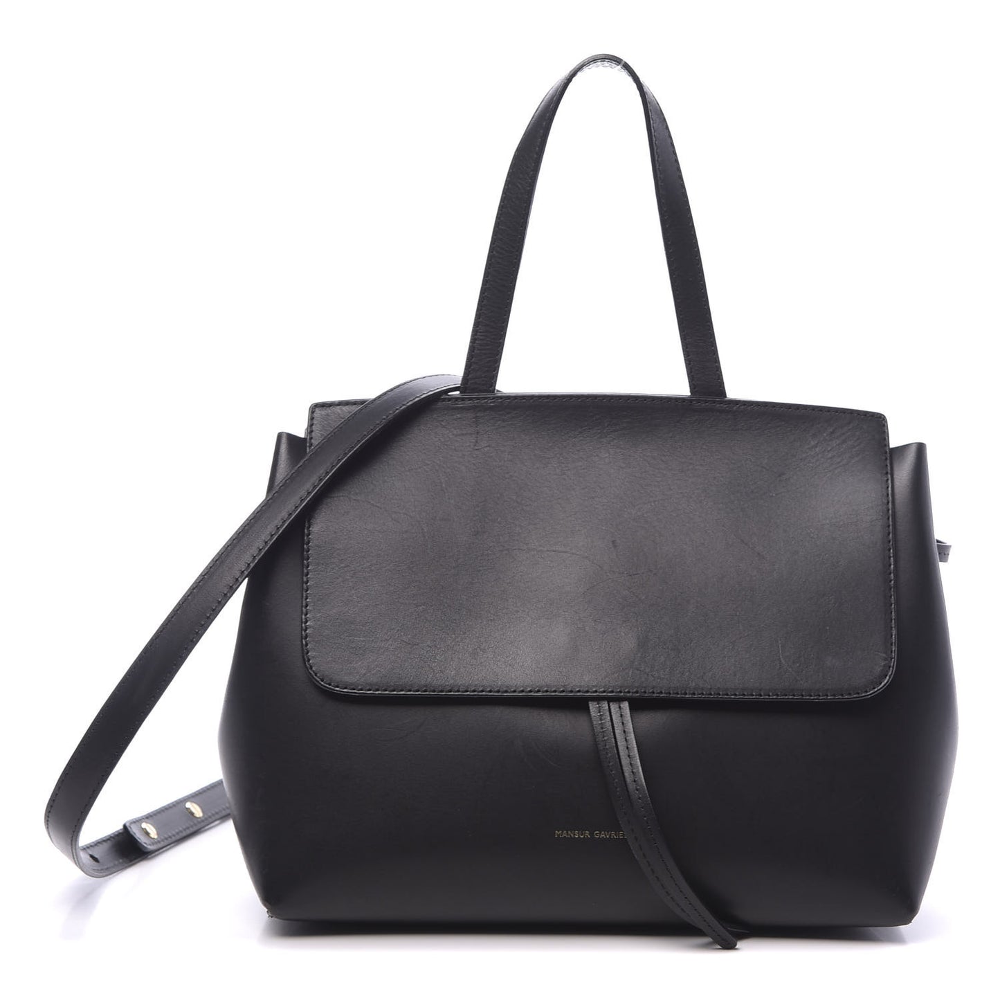 Calfskin Mini Lady Bag Black Argento