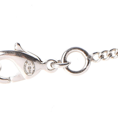 Chanel Crystal CC Pearl Drop Necklace Silver 6 of 6