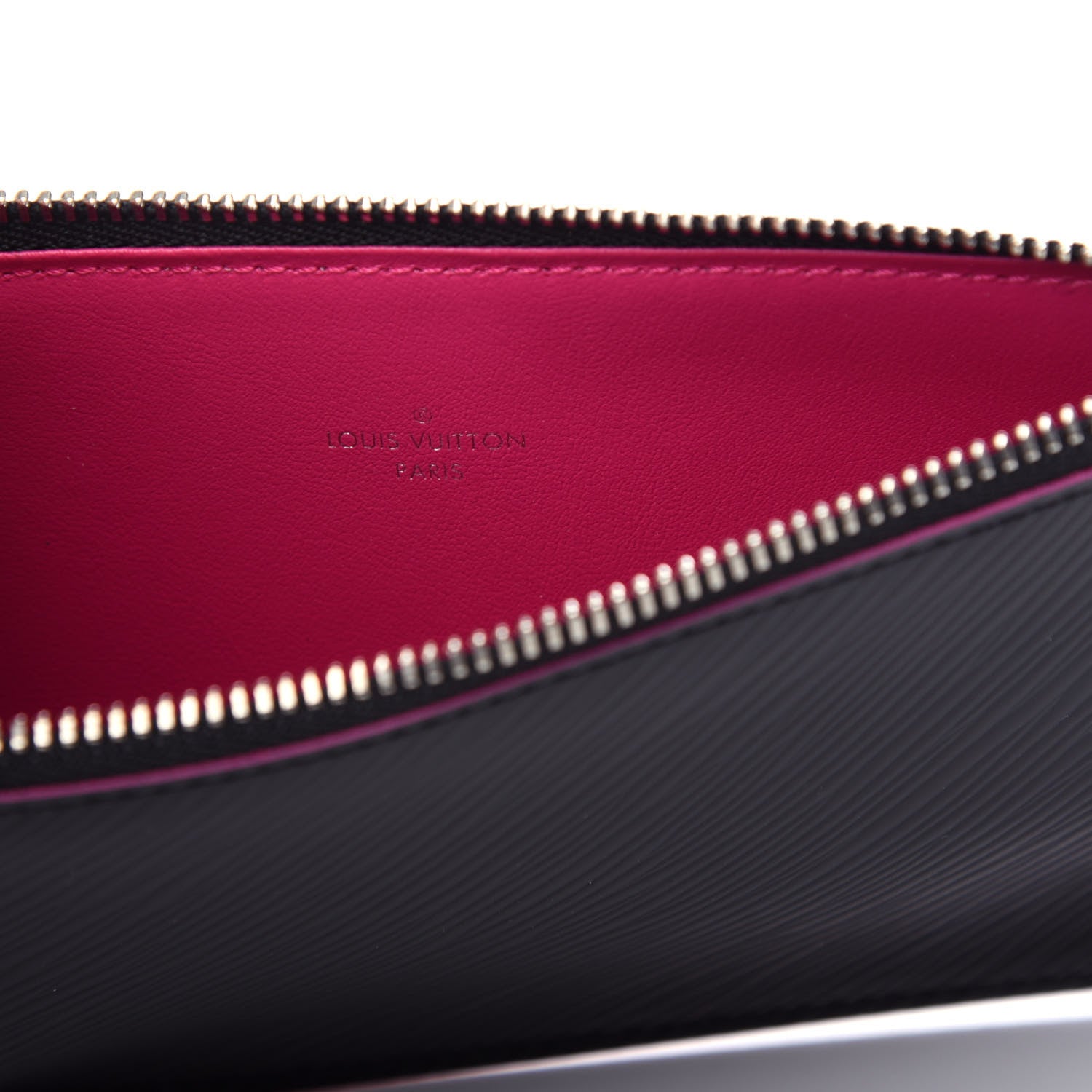 Louis Vuitton Epi Felicie Chain Wallet Zippered Insert Black Hot Pink 6 of 6