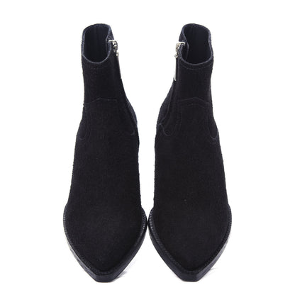 Saint Laurent Suede Lukas Ankle Boots 38 Black 5 of 10