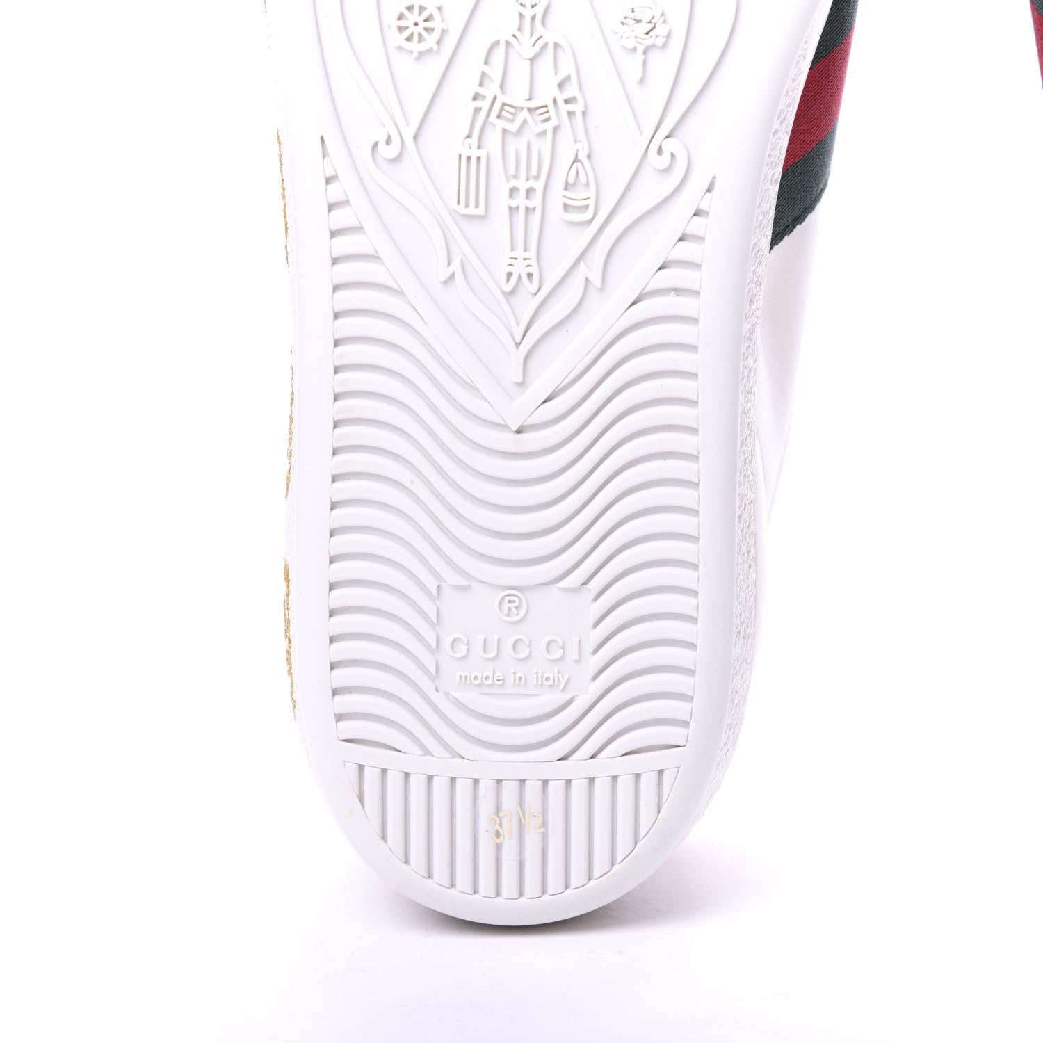 Gucci X SEGA Calfskin Ayers Web Guccy Womens Ace Sneakers 37.5 White 8 of 10