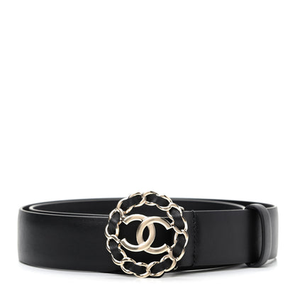Chanel Calfskin CC Chain Belt 75 30 Black 1 of 5
