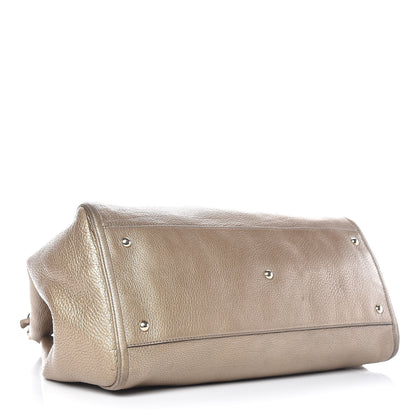 Gucci Metallic Pebbled Calfskin Large Soho Shoulder Bag Golden Beige 4 of 22