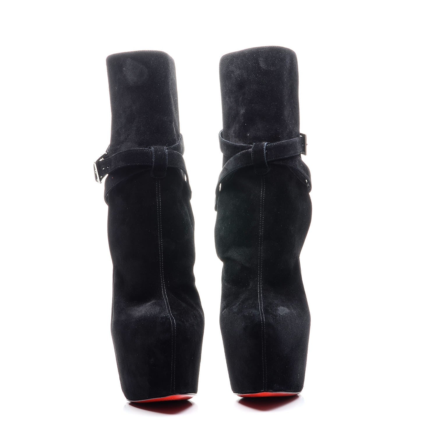 Christian Louboutin Suede Equestria 160 Platform Ankle Boots 37.5 Black 2 of 7