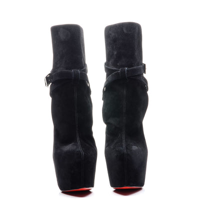 Christian Louboutin Suede Equestria 160 Platform Ankle Boots 37.5 Black 2 of 7