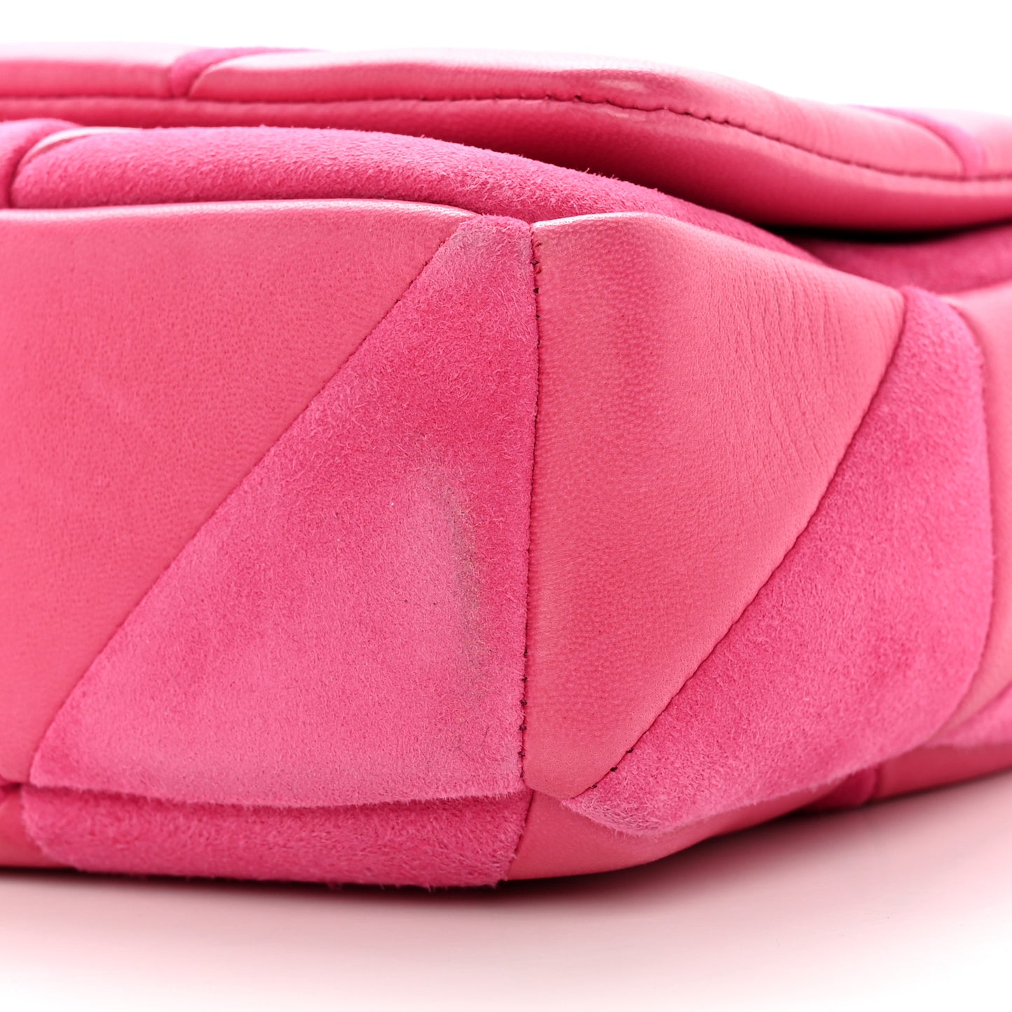 Lambskin Suede Patchwork Monogram Medium Jamie Fuchsia
