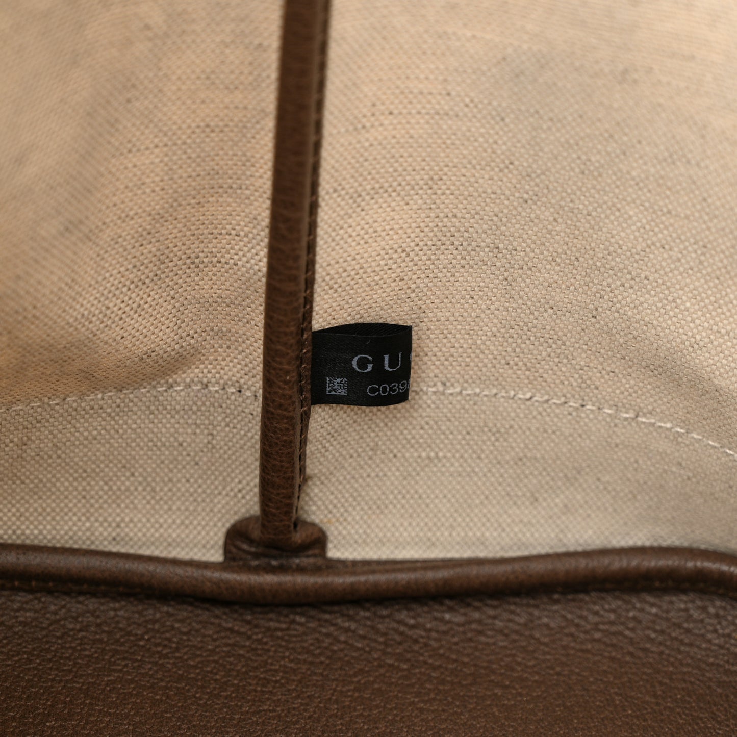 GG Supreme Monogram Textured Dollar Calfskin Web Large Ophidia Tote Beige Ebony New Acero