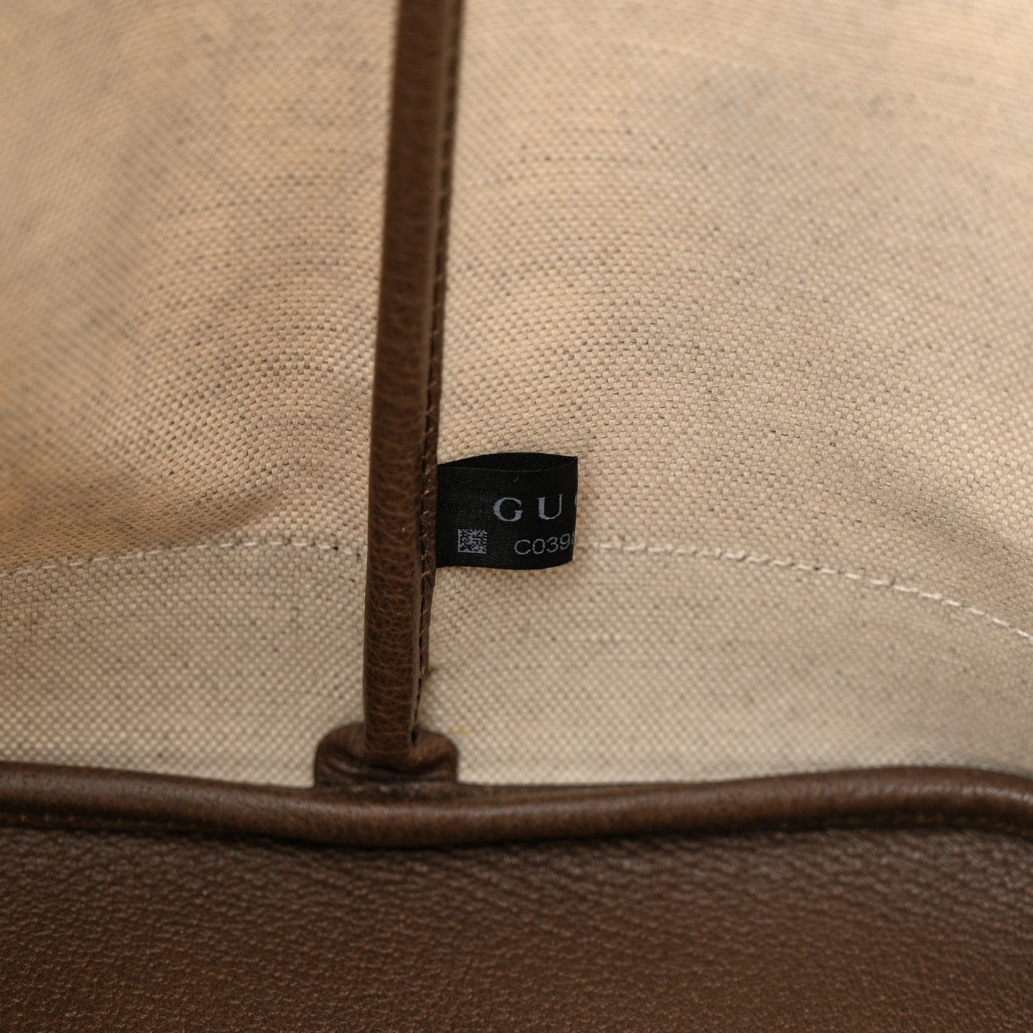 Gucci GG Supreme Monogram Textured Dollar Calfskin Web Large Ophidia Tote Beige Ebony New Acero 9 of 16