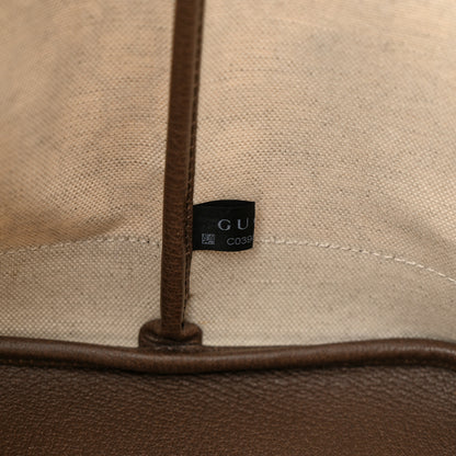 Gucci GG Supreme Monogram Textured Dollar Calfskin Web Large Ophidia Tote Beige Ebony New Acero 9 of 16