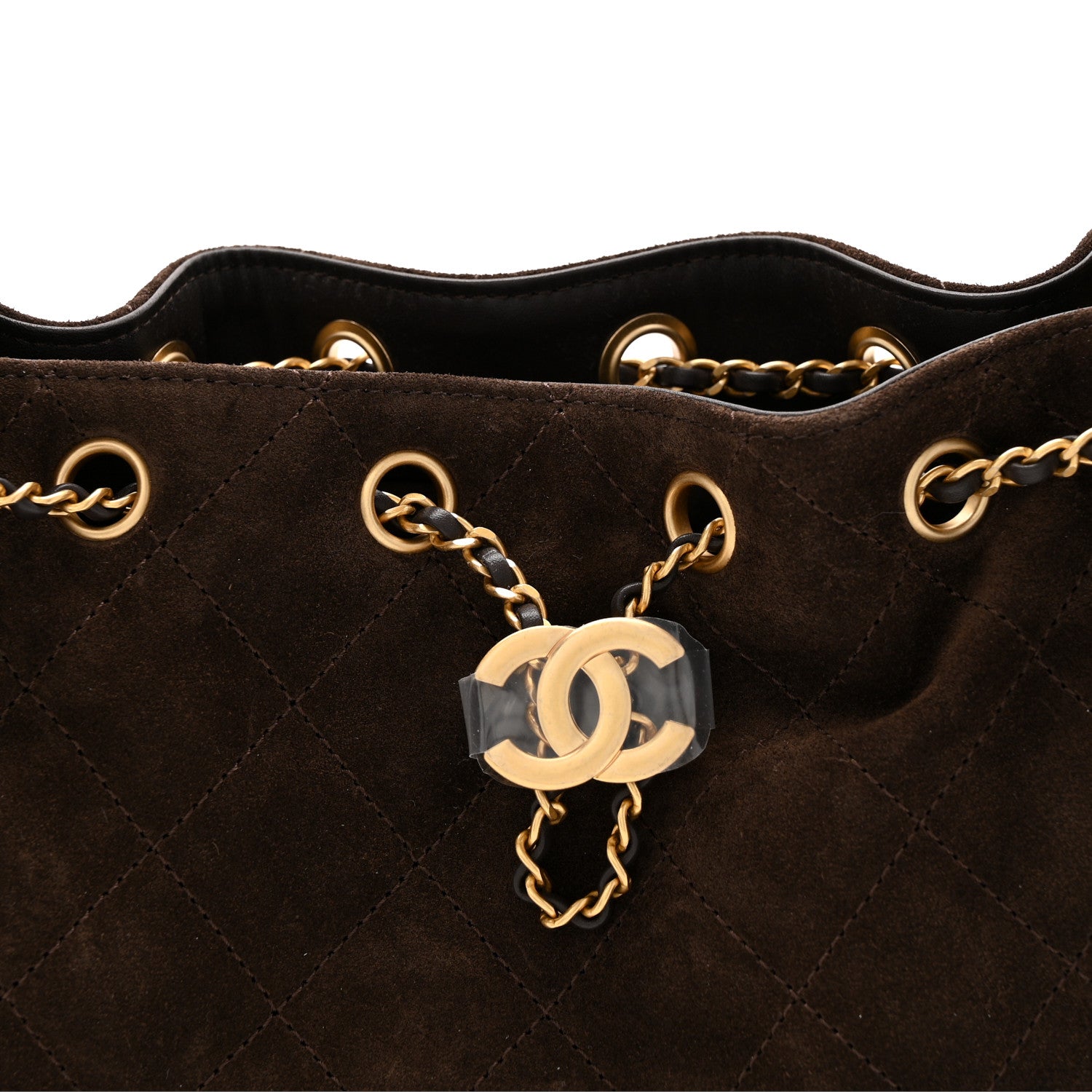 Chanel Suede Quilted Mini Chanel 25 Handbag Dark Brown 8 of 11