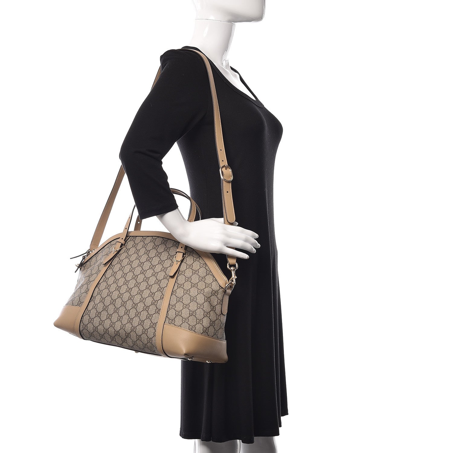 Gucci GG Supreme Monogram Medium Nice Top Handle Dome Bag Beige 2 of 10