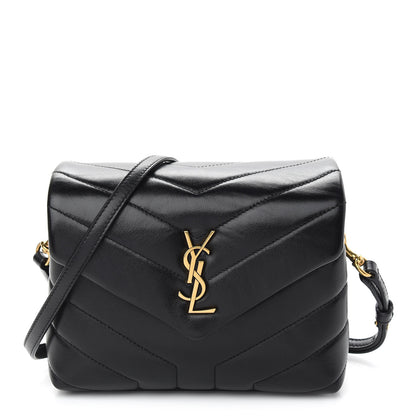 Saint Laurent Calfskin Y Quilted Monogram Toy Loulou Crossbody Bag Black 1 of 8