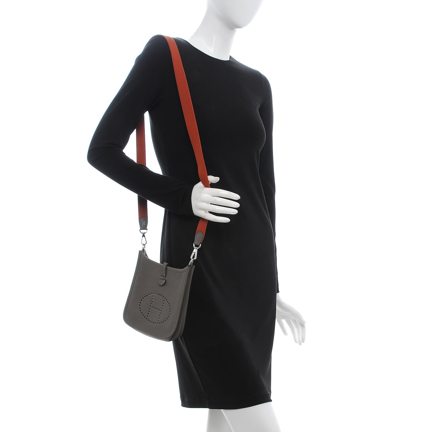 Hermes Taurillon Clemence Amazone Evelyne TPM Etain Cuivre 2 of 7
