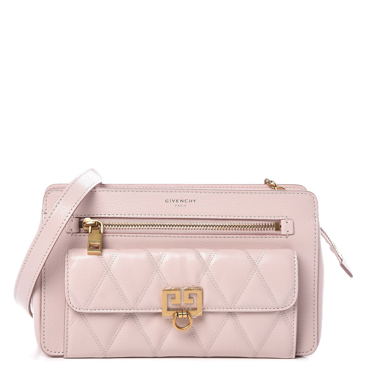 Givenchy Goatskin Diamond Quilted Pocket Crossbody Pale Pink 1 of 12