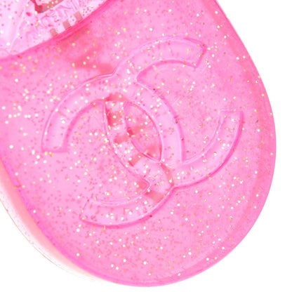 Chanel Jelly Camellia Glitter Thong Sandals 38 Pink 7 of 8