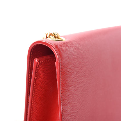 Saint Laurent Grain De Poudre Medium Monogram Kate Satchel Red 12 of 13