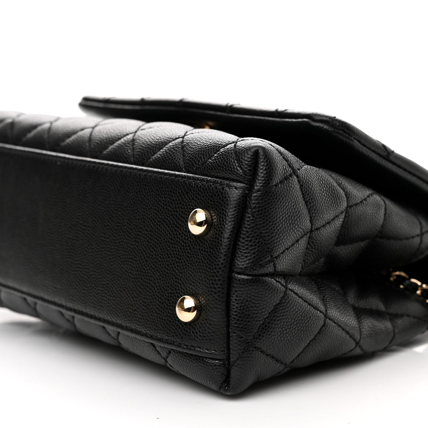 Caviar Quilted Mini Coco Handle Flap Black