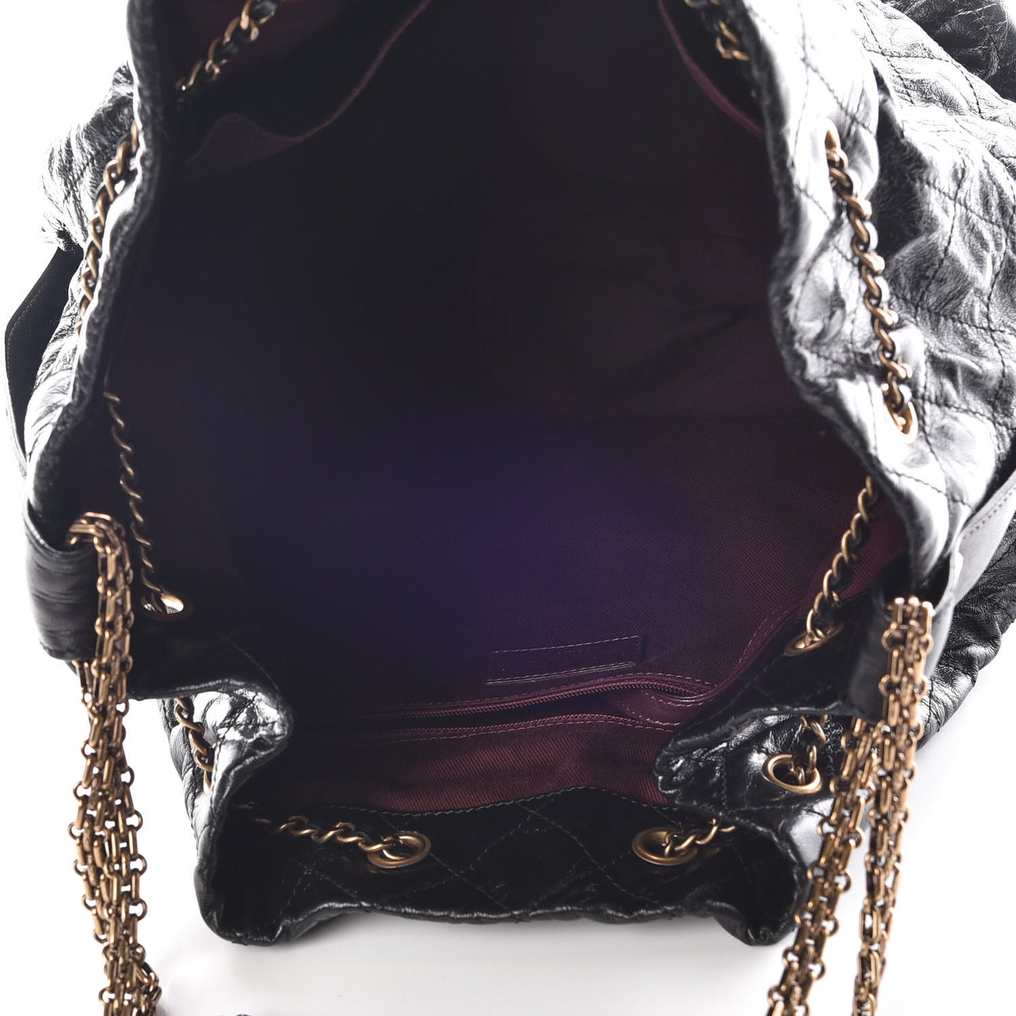 Glazed Calfskin Stingray Drawstring Bucket Black