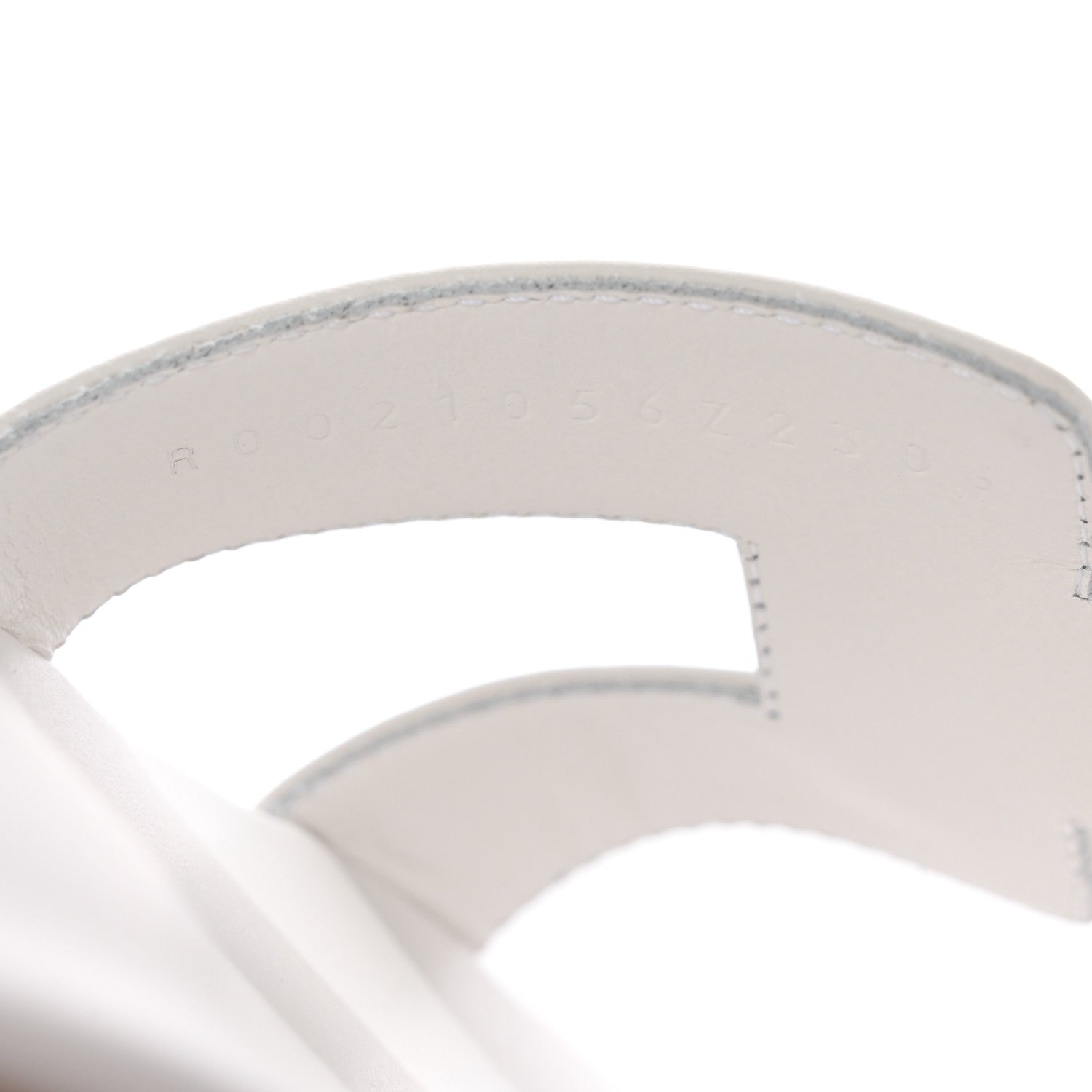 Hermes Box Calfskin Oran Sandals 38 White 8 of 9
