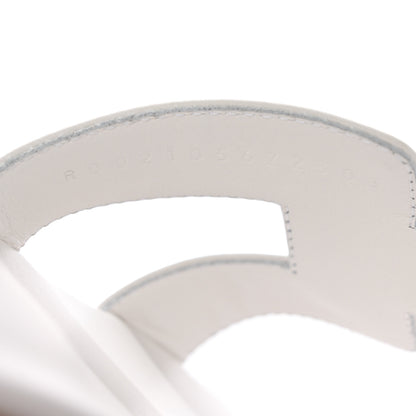 Hermes Box Calfskin Oran Sandals 38 White 8 of 9