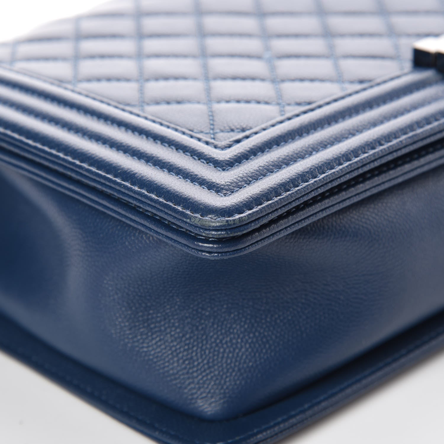 Chanel Caviar Quilted New Medium Boy Flap Dark Navy Blue 11 of 14