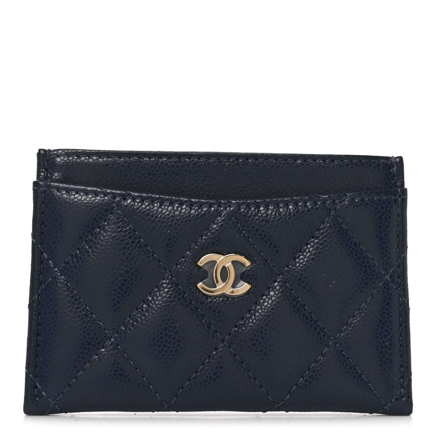 Chanel Caviar Quilted Card Holder Blue 1 of 8