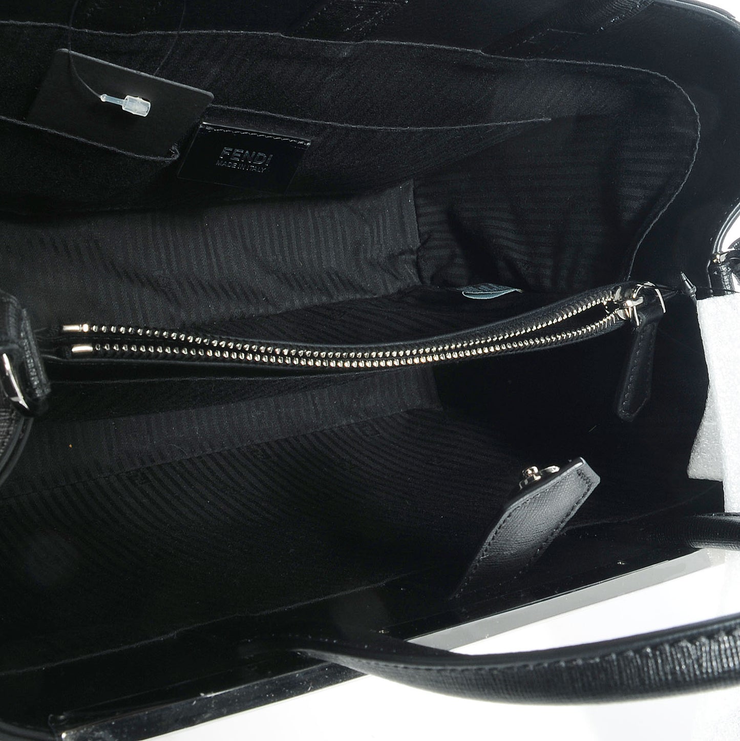 Textured Calfskin Geometric Degrade Medium 2Jours Tote Black Grey