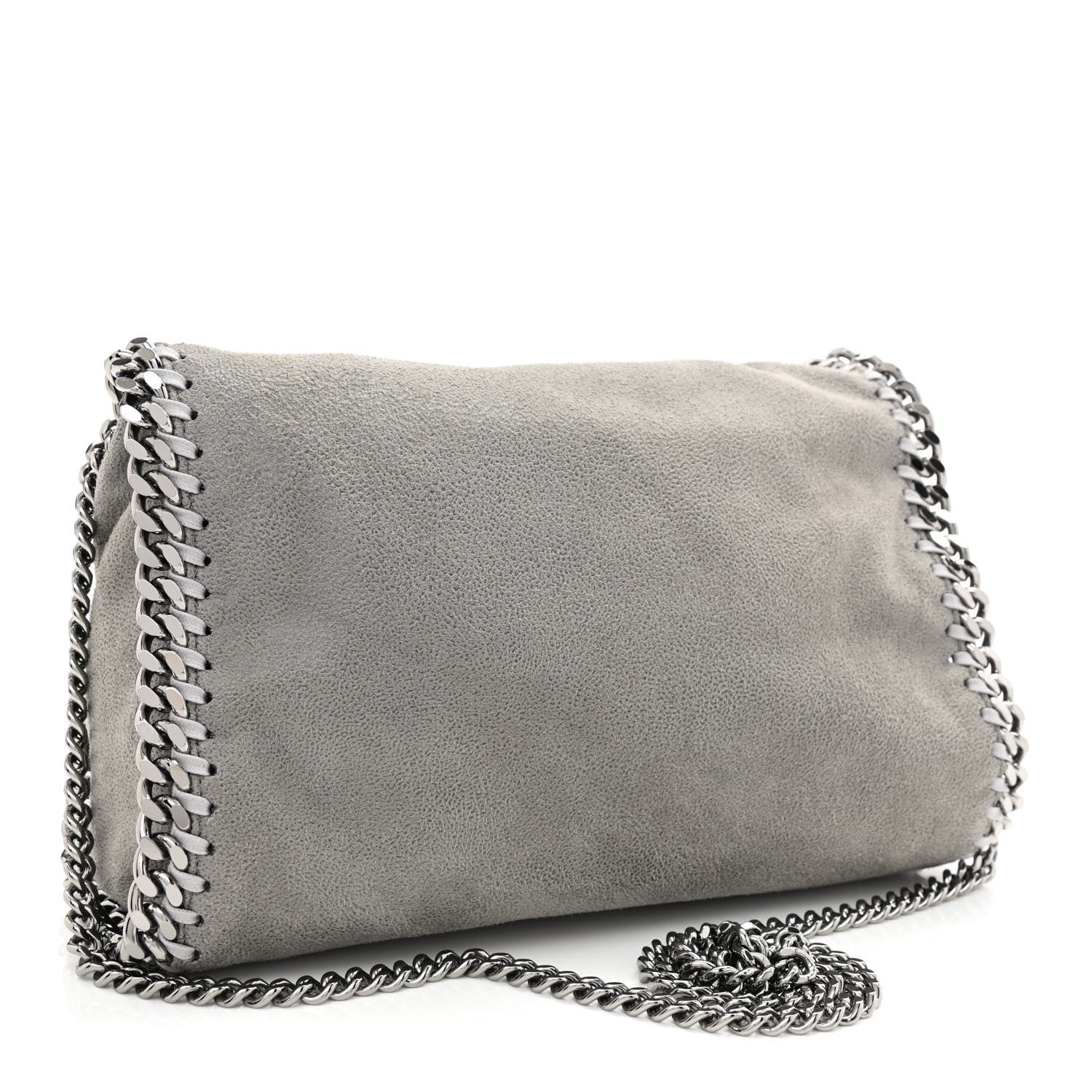 Stella McCartney Shaggy Deer Mini Falabella Fold Over Tote Light Grey 3 of 11