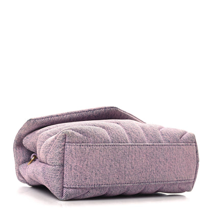 Saint Laurent Denim Y Quilted Monogram Toy Loulou Crossbody Bag Bleached Lilac 4 of 11
