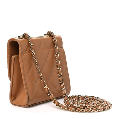 Chanel Lambskin Quilted Mini Trendy CC Clutch With Chain Brown 3 of 11