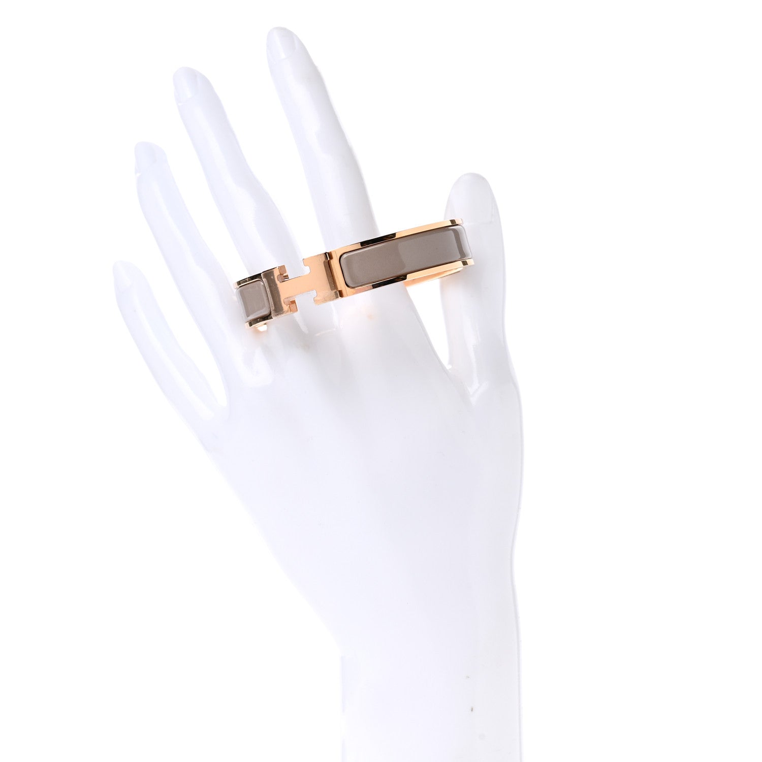 Hermes Enamel Clic Clac H Narrow Bracelet PM Marron Glace 2 of 5