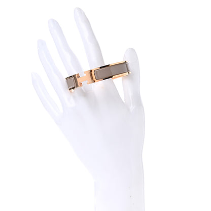Hermes Enamel Clic Clac H Narrow Bracelet PM Marron Glace 2 of 5