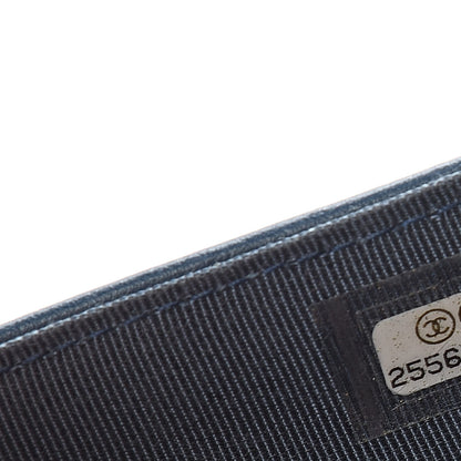 Chanel Metallic Caviar Quilted Medium Flap Wallet Dark Blue 7 of 8