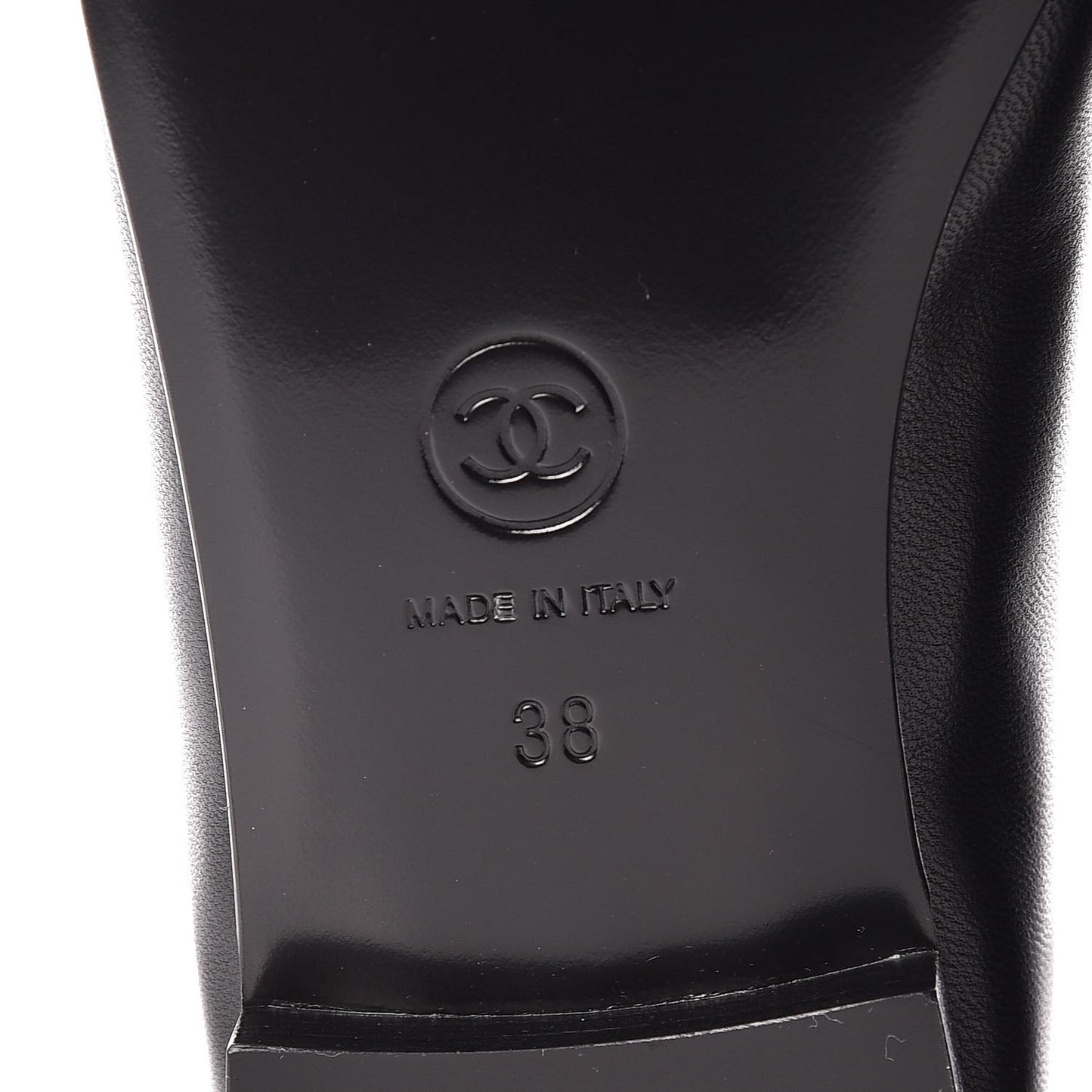 Lambskin Patent Cap Toe Ballerina Flats 38 Black