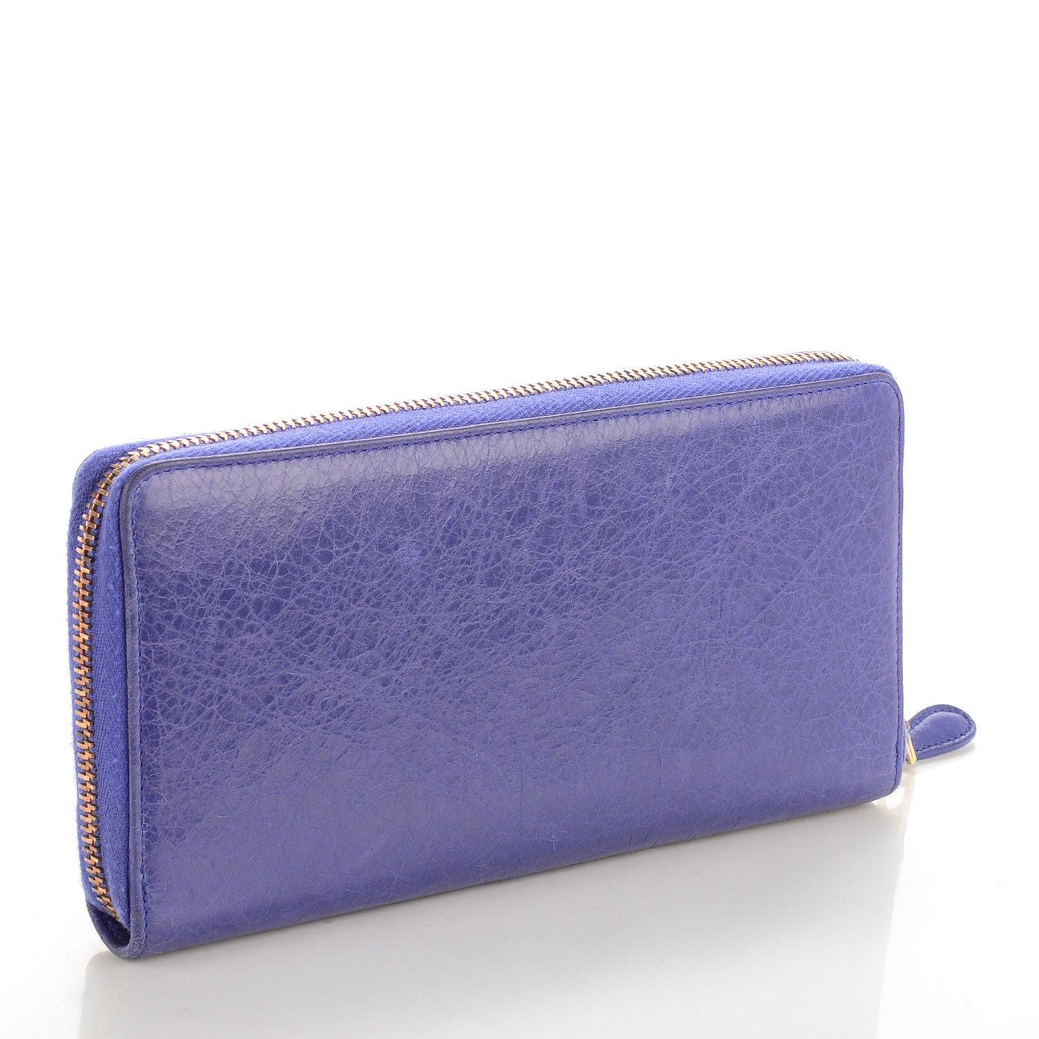 Balenciaga Agneau Giant 12 Gold Hardware Continental Zip Around Wallet Bleu Lavande 3 of 7