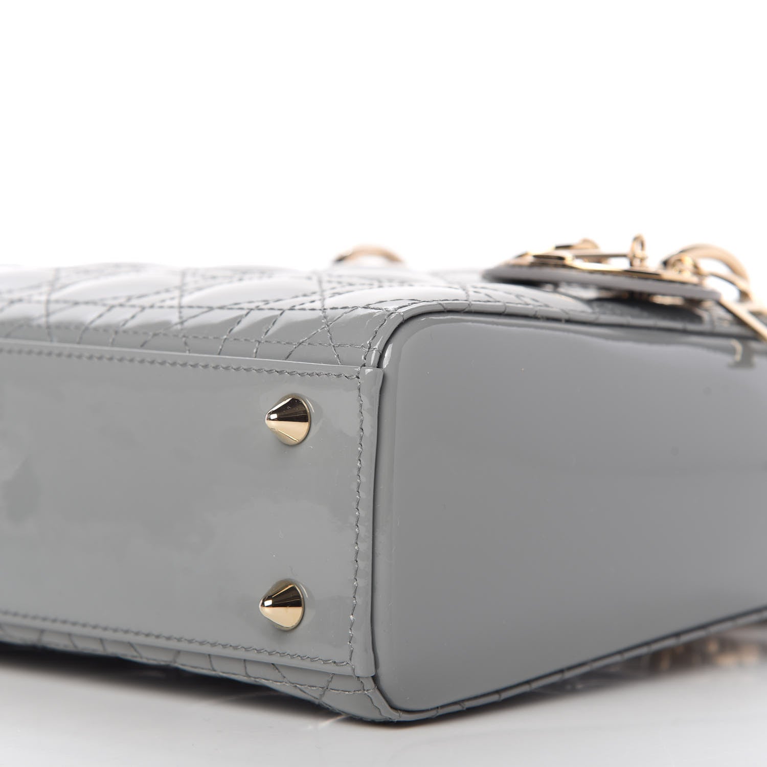 Christian Dior Patent Cannage Small Lady Dior Grey 7 of 10
