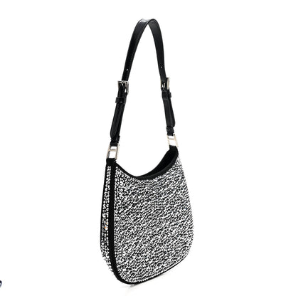 Prada Satin Crystal Cleo Adjustable Strap Shoulder Bag Metal 2 of 8