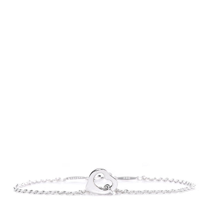 Tiffany Sterling Silver Elsa Peretti Open Heart Charm Bracelet 1 of 8