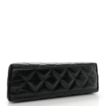 Chanel Shiny Aged Calfskin Quilted Nano Kelly Shopper Black 4 of 11