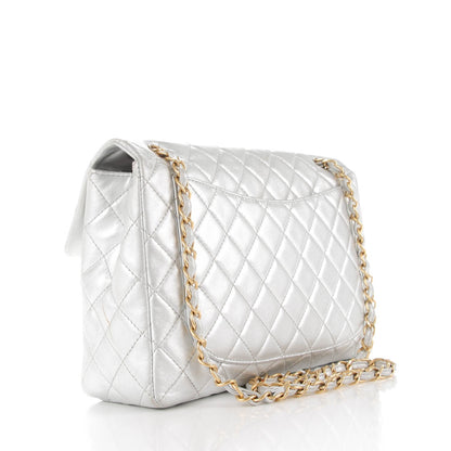 Chanel Metallic Lambskin Quilted Maxi Single Flap Silver 3 of 10