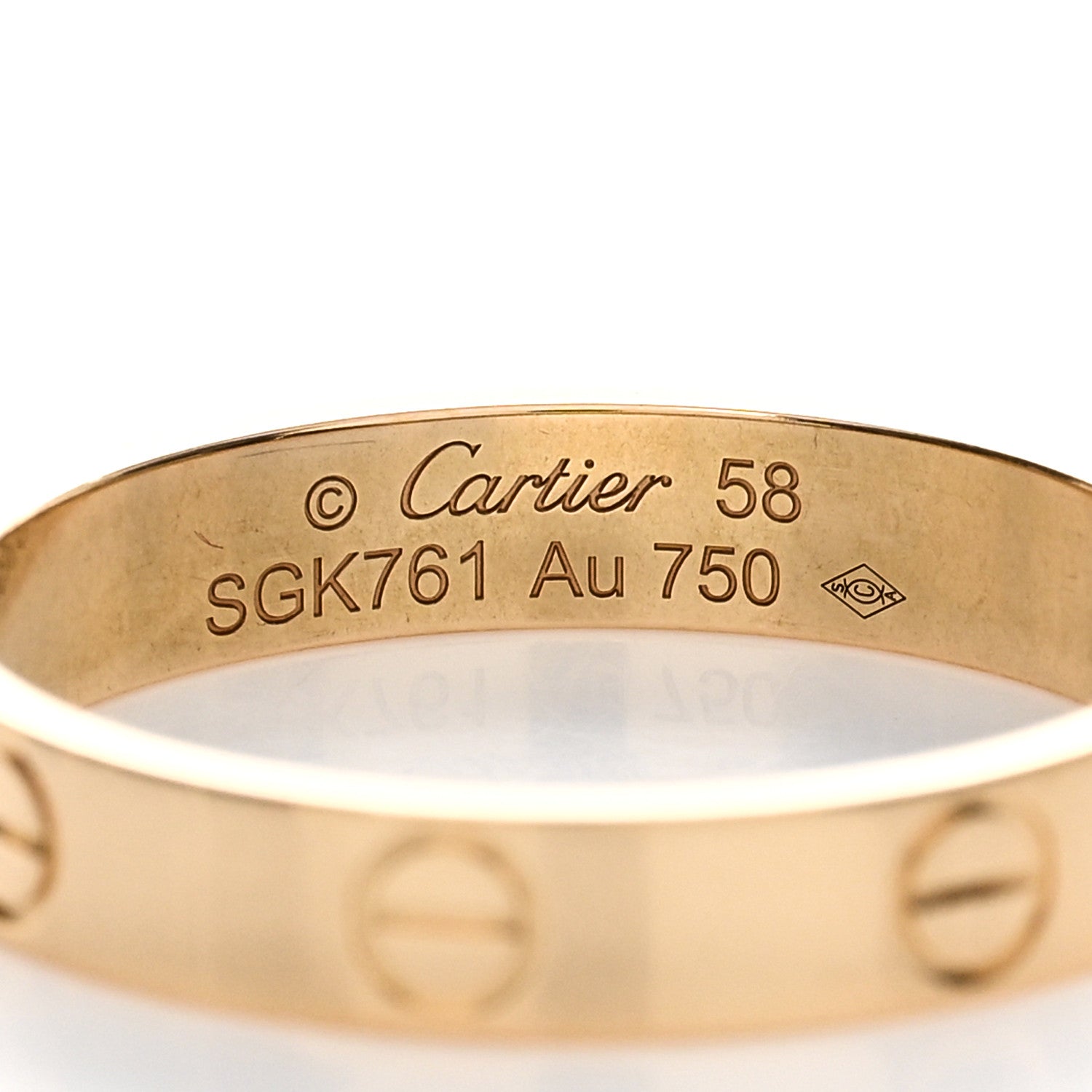 Cartier 18K Yellow Gold 3.5mm LOVE Wedding Band Ring 58 8.25 4 of 4