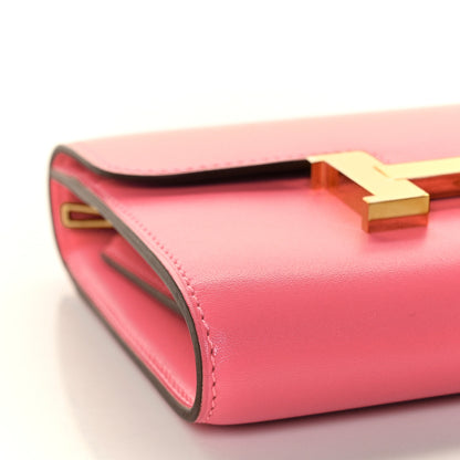 Hermes Tadelakt Constance Short Wallet Rose Lipstick 8 of 9